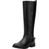 imageVepose Womens Riding Knee High Boots Calf Tall Stretch Retro Low Heel 952 Boots with ZipperBlackknitting Boots 955