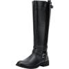 imageVepose Womens Riding Knee High Boots Calf Tall Stretch Retro Low Heel 952 Boots with ZipperBlackriding Retro 952