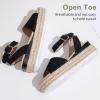 imageVepose Womens 400A Platform Wedge Sandals Summer Espadrilles Sandals with Ankle StrapEspadrilles400ablack Nubuck