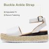 imageVepose Womens 400A Platform Wedge Sandals Summer Espadrilles Sandals with Ankle StrapEspadrilles400awhite Pu