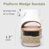 imageVepose Womens 400A Platform Wedge Sandals Summer Espadrilles Sandals with Ankle StrapEspadrilles400awhite Pu