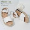 imageVepose Womens 400A Platform Wedge Sandals Summer Espadrilles Sandals with Ankle StrapEspadrilles400awhite Pu