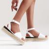imageVepose Womens 400A Platform Wedge Sandals Summer Espadrilles Sandals with Ankle StrapEspadrilles400awhite Pu