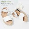 imageVepose Womens 400A Platform Wedge Sandals Summer Espadrilles Sandals with Ankle StrapEspadrilles400awhite Pu
