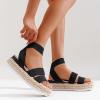 imageVepose Womens 876 Cute Platform Wedge Sandals Open Toe Espadrilles Sandals with Double Elastic StrapCute Espadrilles876black