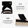 imageVepose Womens 876 Cute Platform Wedge Sandals Open Toe Espadrilles Sandals with Double Elastic StrapCute Espadrilles876black