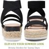 imageVepose Womens 876 Cute Platform Wedge Sandals Open Toe Espadrilles Sandals with Double Elastic StrapCute Espadrilles876black