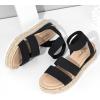 imageVepose Womens 876 Cute Platform Wedge Sandals Open Toe Espadrilles Sandals with Double Elastic StrapCute Espadrilles876black