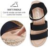 imageVepose Womens 876 Cute Platform Wedge Sandals Open Toe Espadrilles Sandals with Double Elastic StrapCute Espadrilles876black