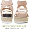 imageVepose Womens 876 Cute Platform Wedge Sandals Open Toe Espadrilles Sandals with Double Elastic StrapCute Espadrilles876blush