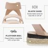 imageVepose Womens 876 Cute Platform Wedge Sandals Open Toe Espadrilles Sandals with Double Elastic StrapCute Espadrilles876blush
