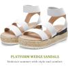 imageVepose Womens 876 Cute Platform Wedge Sandals Open Toe Espadrilles Sandals with Double Elastic StrapCute Espadrilles876white