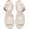 imageVepose Womens 880 Wedge Sandals Peep Toe 33quot Inch High Heel Platform Espadrilles Sandals with Ankle BuckleHigh Wedge880beige