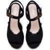 imageVepose Womens 880 Wedge Sandals Peep Toe 33quot Inch High Heel Platform Espadrilles Sandals with Ankle BuckleHigh Wedge880black