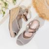 imageVepose Womens 880 Wedge Sandals Peep Toe 33quot Inch High Heel Platform Espadrilles Sandals with Ankle BuckleHigh Wedge880grey