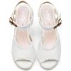imageVepose Womens 880 Wedge Sandals Peep Toe 33quot Inch High Heel Platform Espadrilles Sandals with Ankle BuckleHigh Wedge880white