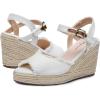 imageVepose Womens 880 Wedge Sandals Peep Toe 33quot Inch High Heel Platform Espadrilles Sandals with Ankle BuckleHigh Wedge880white