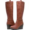 imageVepose Womens 9652 Knee High Boots Wedge Calf Boot with Side ZipperWedge Knee Boots9652brown