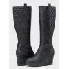 imageVepose Womens 9652 Knee High Boots Wedge Calf Boot with Side ZipperWedge Knee Boots9652grey