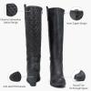 imageVepose Womens 9652 Knee High Boots Wedge Calf Boot with Side ZipperWedge Knee Boots9652grey