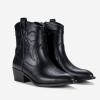 imageVepose Womens 9816 Cowboy Boots Ankle Western Short Cowgirl Embroidered Round Toe Low Heel Booties with Side ZipperWestern Cowboy Boots9815black