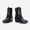 imageVepose Womens 9816 Cowboy Boots Ankle Western Short Cowgirl Embroidered Round Toe Low Heel Booties with Side ZipperWestern Cowboy Boots9815black