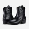 imageVepose Womens 9816 Cowboy Boots Ankle Western Short Cowgirl Embroidered Round Toe Low Heel Booties with Side ZipperWestern Cowboy Boots9815black