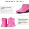 imageVepose Womens 9816 Cowboy Boots Ankle Western Short Cowgirl Embroidered Round Toe Low Heel Booties with Side ZipperWestern Cowboy Boots9815pink