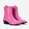imageVepose Womens 9816 Cowboy Boots Ankle Western Short Cowgirl Embroidered Round Toe Low Heel Booties with Side ZipperWestern Cowboy Boots9815pink