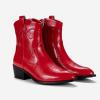 imageVepose Womens 9816 Cowboy Boots Ankle Western Short Cowgirl Embroidered Round Toe Low Heel Booties with Side ZipperWestern Cowboy Boots9815red