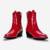 imageVepose Womens 9816 Cowboy Boots Ankle Western Short Cowgirl Embroidered Round Toe Low Heel Booties with Side ZipperWestern Cowboy Boots9815red
