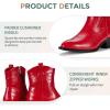 imageVepose Womens 9816 Cowboy Boots Ankle Western Short Cowgirl Embroidered Round Toe Low Heel Booties with Side ZipperWestern Cowboy Boots9815red