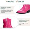 imageVepose Womens 9816 Cowboy Boots Ankle Western Short Cowgirl Embroidered Round Toe Low Heel Booties with Side ZipperWestern Cowboy Boots9815rose Pink