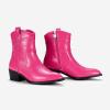 imageVepose Womens 9816 Cowboy Boots Ankle Western Short Cowgirl Embroidered Round Toe Low Heel Booties with Side ZipperWestern Cowboy Boots9815rose Pink