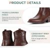imageVepose Womens 9816 Cowboy Boots Ankle Western Short Cowgirl Embroidered Round Toe Low Heel Booties with Side ZipperWestern Cowboy Boots9815whisky