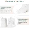 imageVepose Womens 9816 Cowboy Boots Ankle Western Short Cowgirl Embroidered Round Toe Low Heel Booties with Side ZipperWestern Cowboy Boots9815white