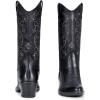 imageVepose Womens Cowboy Boots Embroidered Western MidCalf 9802 Cowgirl Boots Pointed Toe Pull on Boots with Chunky HeelRustic9802black Pu