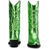 imageVepose Womens Cowboy Boots Western Cowgirl Round Toe Mid Calf Boots for WomenVintage Cowboy9801green