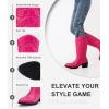 imageVepose Womens Cowboy Boots Western Cowgirl Round Toe Mid Calf Boots for WomenVintage Cowboy9801rose Pink