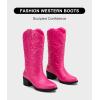 imageVepose Womens Cowboy Boots Western Cowgirl Round Toe Mid Calf Boots for WomenVintage Cowboy9801rose Pink