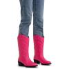 imageVepose Womens Cowboy Boots Western Cowgirl Round Toe Mid Calf Boots for WomenVintage Cowboy9801rose Pink