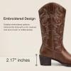 imageVepose Womens Cowboy Boots Western Cowgirl Round Toe Mid Calf Boots for WomenVintage Cowboy9801whisky
