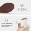 imageVepose Womens Wedge Sandals Platform Espadrilles Sandals Elasitc Ankle Strap Open Toe 881 Sandals with 35quot Inchs High Heel Summer ShoesWedge881whitepu