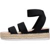 imageVepose Womens 876 Cute Platform Wedge Sandals Open Toe Espadrilles Sandals with Double Elastic StrapCute Espadrilles876black