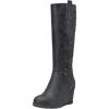 imageVepose Womens 9652 Knee High Boots Wedge Calf Boot with Side ZipperWedge Knee Boots9652grey