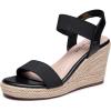 imageVepose Womens Wedge Sandals Platform Espadrilles Sandals Elasitc Ankle Strap Open Toe 881 Sandals with 35quot Inchs High Heel Summer ShoesAsandals881black