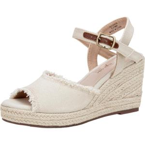 imageVepose Womens 880 Wedge Sandals Peep Toe 33quot Inch High Heel Platform Espadrilles Sandals with Ankle BuckleHigh Wedge880beige