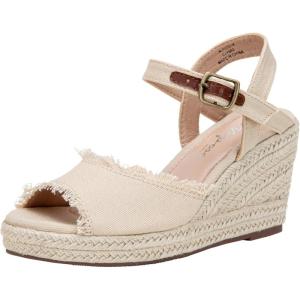 imageVepose Womens 880 Wedge Sandals Peep Toe 33quot Inch High Heel Platform Espadrilles Sandals with Ankle BuckleHigh Wedge880natural