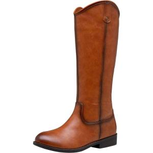 imageVepose Womens Knee High Boots 956 Wide Calf Zipper Tall Fashion BootsTall956brown