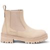 imageVepose Womens Chelsea Ankle Boots Lug Sole Fashion Elastic Short Pull on 9608 BootiesBeigechelsea 9608